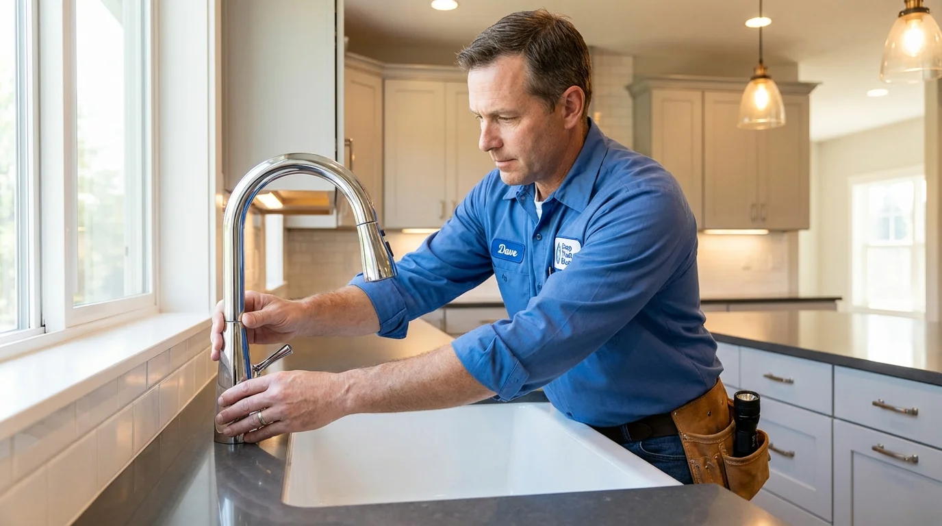 Kitchen faucet installation by Johns Plumbing LLC in East Brookfield
