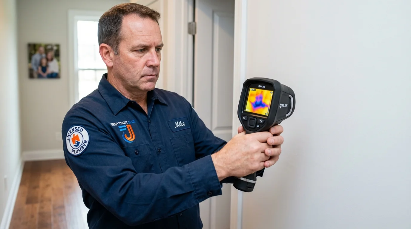 Thermal imaging leak detection by Johns Plumbing LLC in East Brookfield